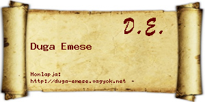 Duga Emese névjegykártya