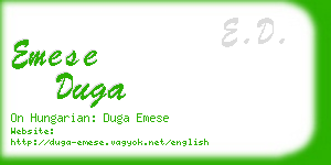 emese duga business card